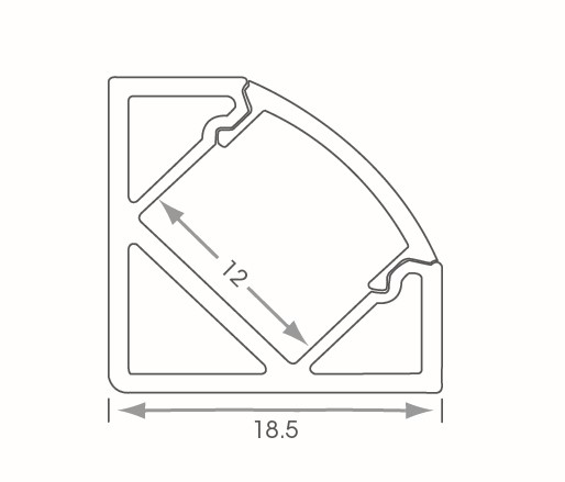 SY7843A/2M 2m 90 Degree Angled Extrusion With Curved Diffuser + End ...