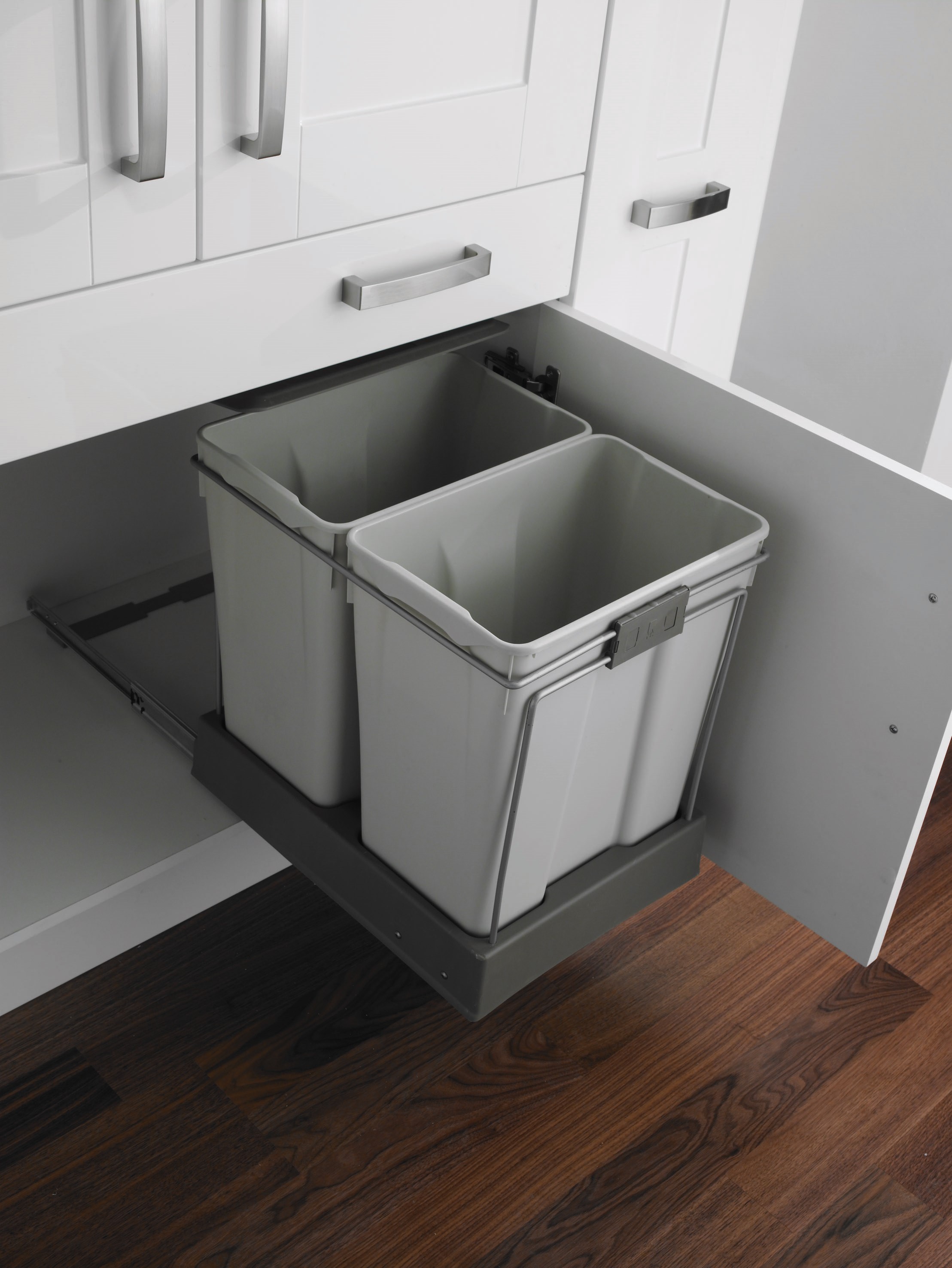 Waste Bin - Waste Bin 60 L Grey 511mm H 384mm W 493mm D, min cabinet