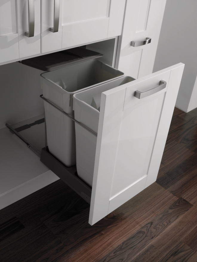 550GY Waste Bin 70 L Grey 593mm H 384mm W 493mm D, min width 450mm PWS Distributors