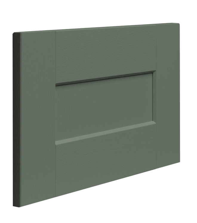 BLR280 Belsay Woodgrain Reed Green Shaker Drawer front, H283mm, W997mm
