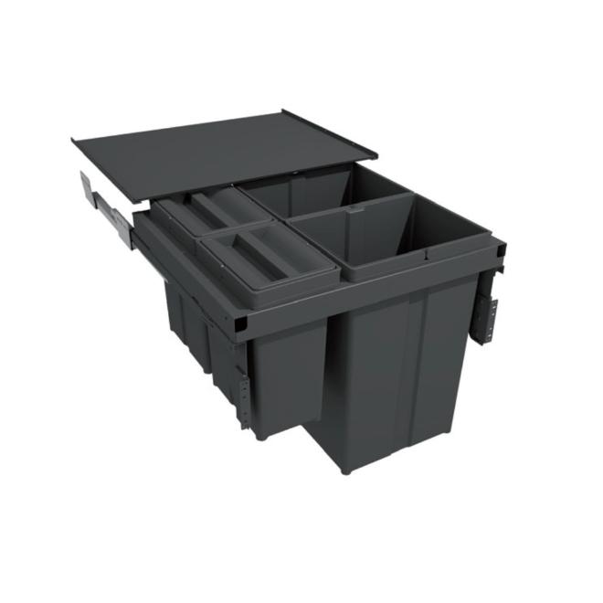 EVO580/60-GY Anthracite Bin for pull-out door, 2 x 29L, 2 x 8L 
